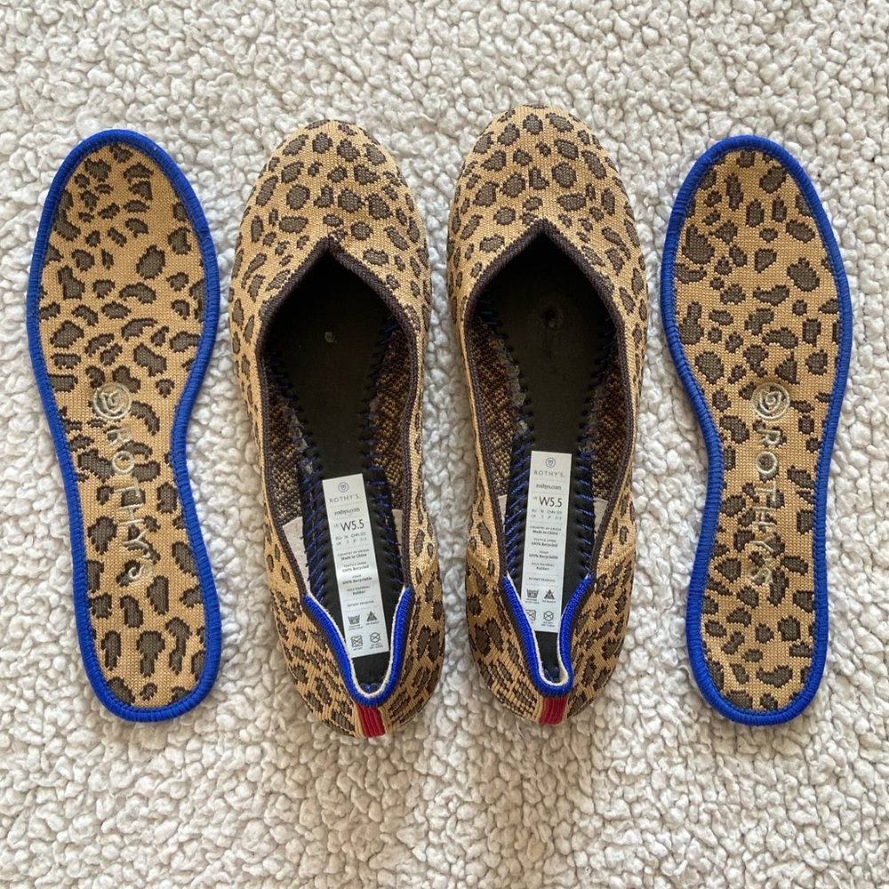 Rothy’s The Flat Rounded Toe In Spotted Leopard Print - Picture 4 of 13